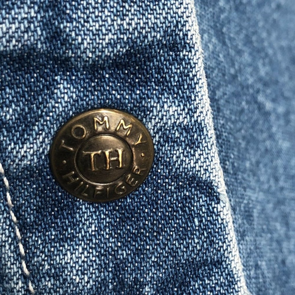 Vintage Tommy Hilfiger Denim Dress Side Snaps - Picture 7 of 10